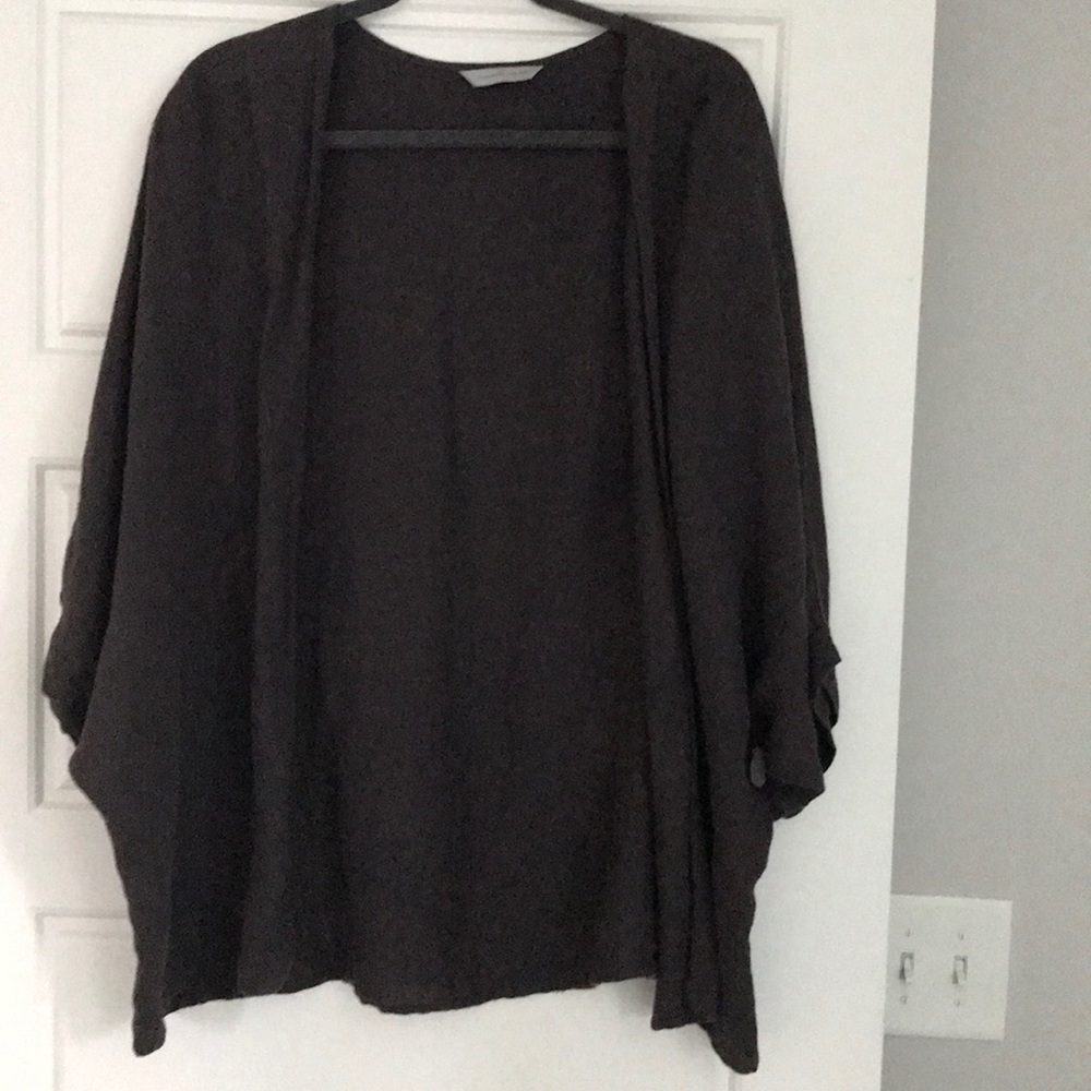 Elizabeth Suzann grey linen cardigan